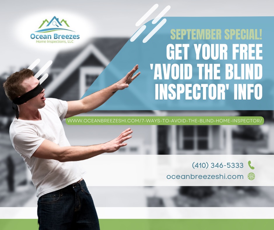 Ocean Breezes Home Inspections September Special Avoid the Blind Inspector Info Poster